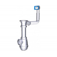 Сифон для кухни  1 1/2"*40  (В0150-35-MR) с переливом прям, белый Aquant